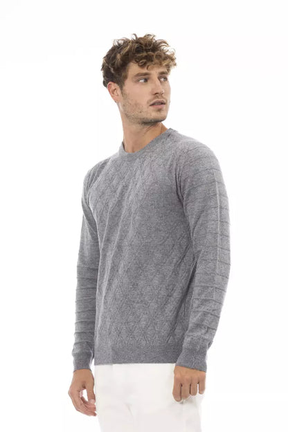 Pull ras du cou gris Alpha Studio en mélange de luxe