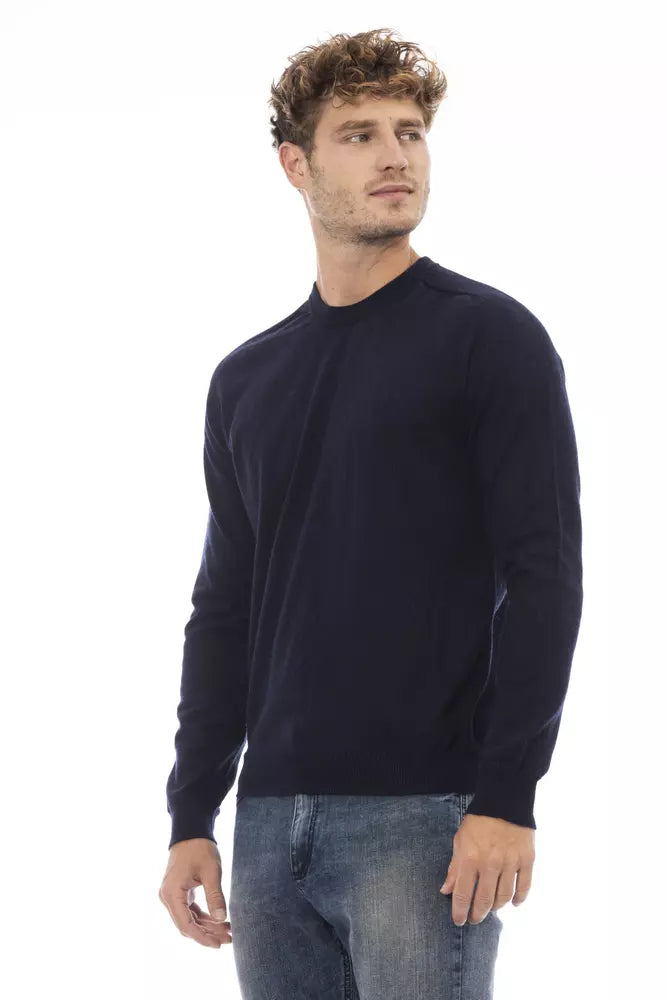 Pull ras du cou bleu Alpha studio pour homme