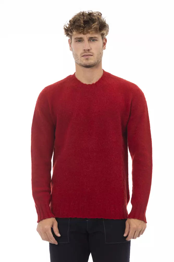 Alpha Studio - Pull ras du cou en laine - Rouge vif