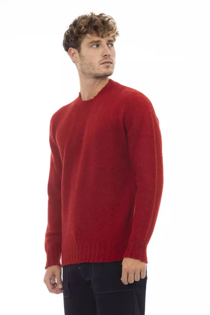 Alpha Studio - Pull ras du cou en laine - Rouge vif