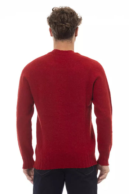 Alpha Studio - Pull ras du cou en laine - Rouge vif