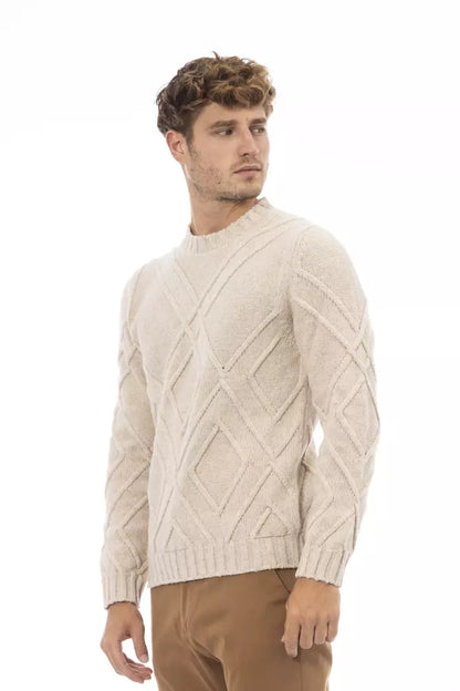 Alpha Studio - Pull ras du cou sophistiqué - Beige