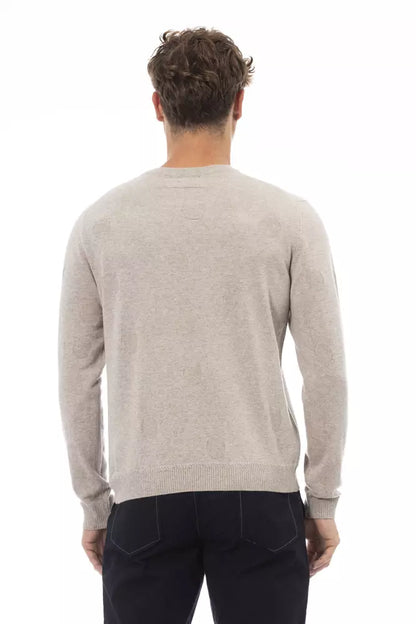 Alpha Studio Beige Viscose Men Sweater