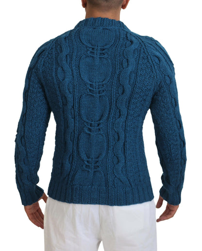 Pull à col rond bleu Dolce &amp; gabbana