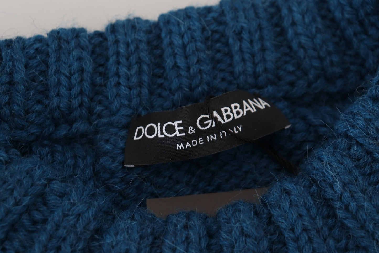 Pull à col rond bleu Dolce &amp; gabbana