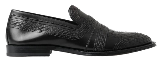 Dolce &amp; gabbana mocassins pantoufles en cuir noir