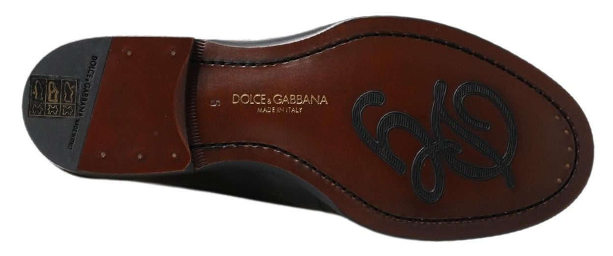 Dolce &amp; gabbana mocassins pantoufles en cuir noir