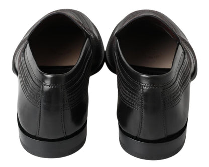 Dolce &amp; gabbana mocassins pantoufles en cuir noir