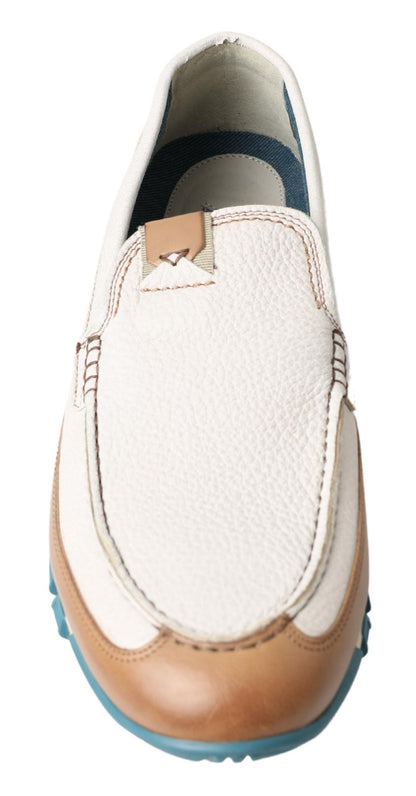 Mocassins pantoufles en cuir blanc Dolce &amp; Gabbana