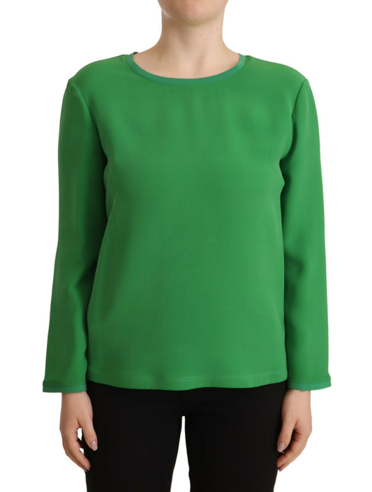 Pull à manches longues en soie Armani - Vert luxuriant