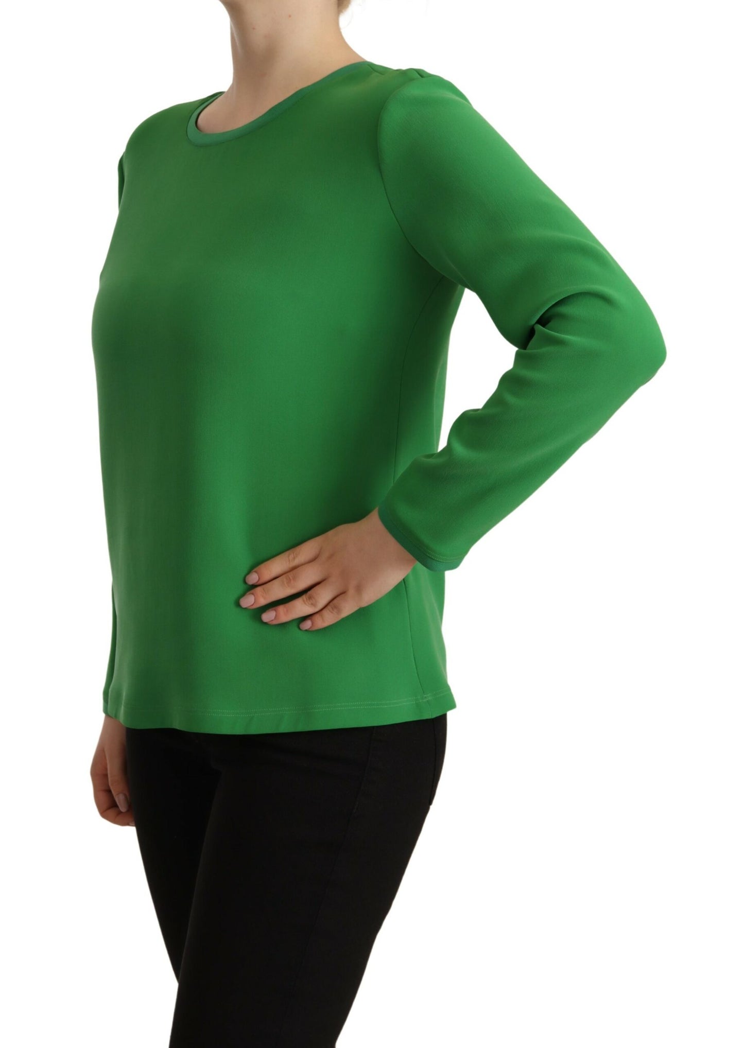 Pull à manches longues en soie Armani - Vert luxuriant