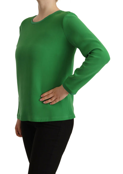 Pull à manches longues en soie Armani - Vert luxuriant