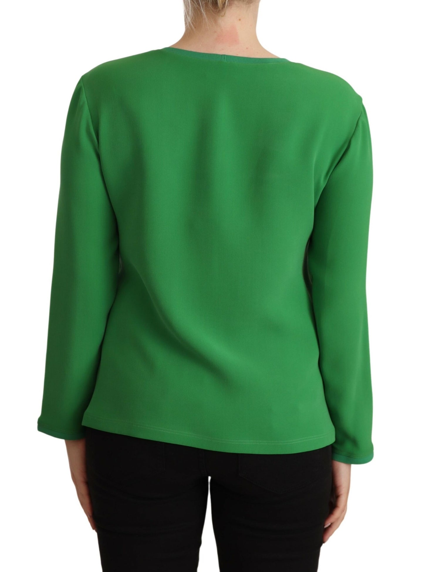 Pull à manches longues en soie Armani - Vert luxuriant