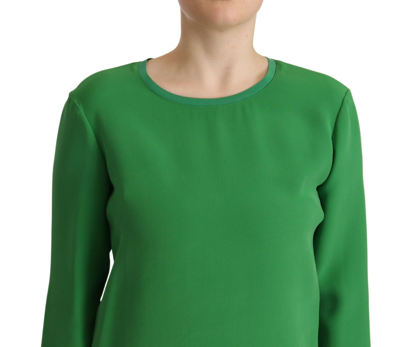 Pull à manches longues en soie Armani - Vert luxuriant