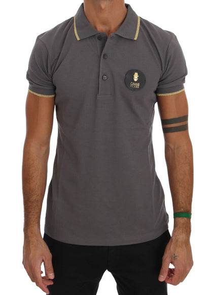 Polo en coton gris Roberto Cavalli