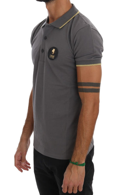 Roberto Cavalli Elegante polo de algodón gris