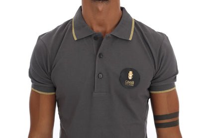 Roberto Cavalli Elegante polo de algodón gris