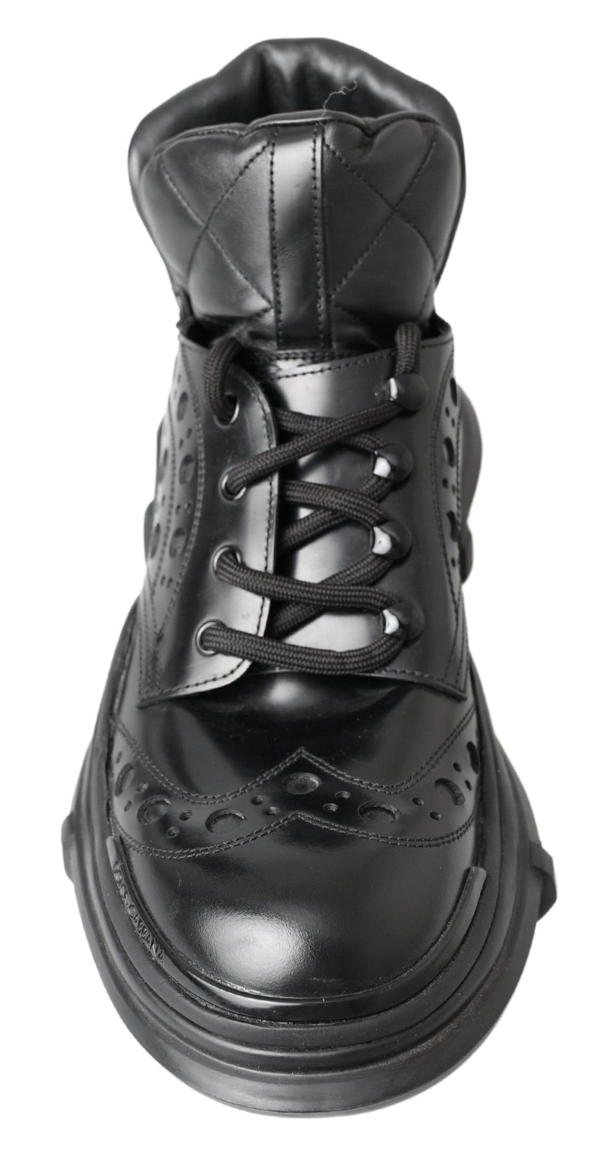 Bottines en cuir noir Dolce &amp; Gabbana