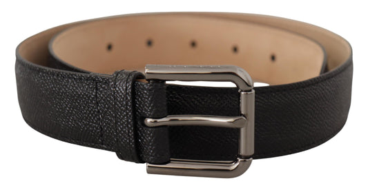 Ceinture en cuir noir Dolce &amp; gabbana avec boucle en métal