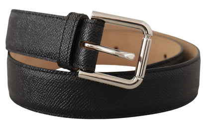 Ceinture en cuir authentique noir élégante Dolce &amp; Gabbana