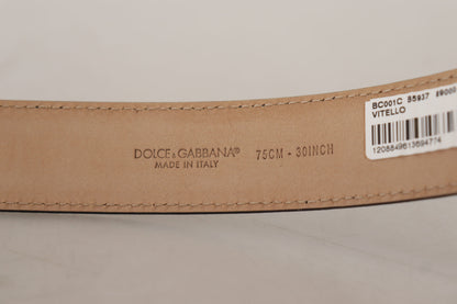 Ceinture en cuir authentique noir élégante Dolce &amp; Gabbana