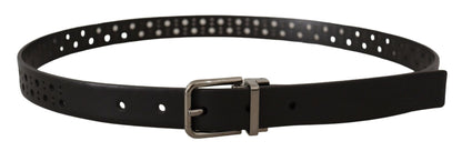 Ceinture en cuir noir Dolce &amp; gabbana avec boucle en métal