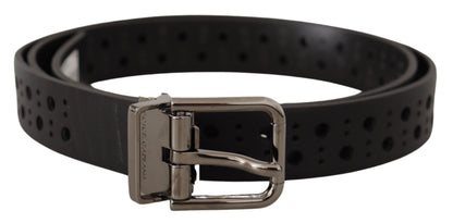 Ceinture en cuir noir Dolce &amp; gabbana avec boucle en métal