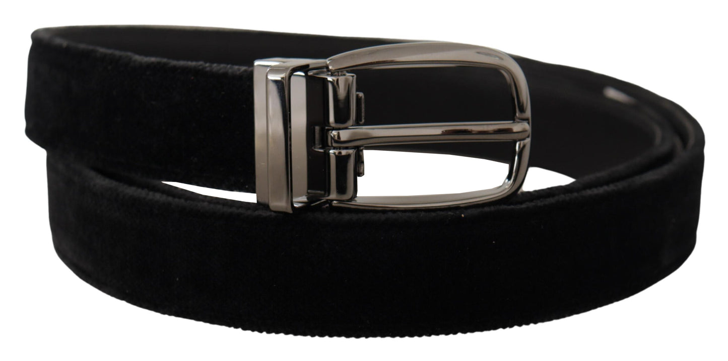 Ceinture de créateur en velours noir Dolce &amp; Gabbana