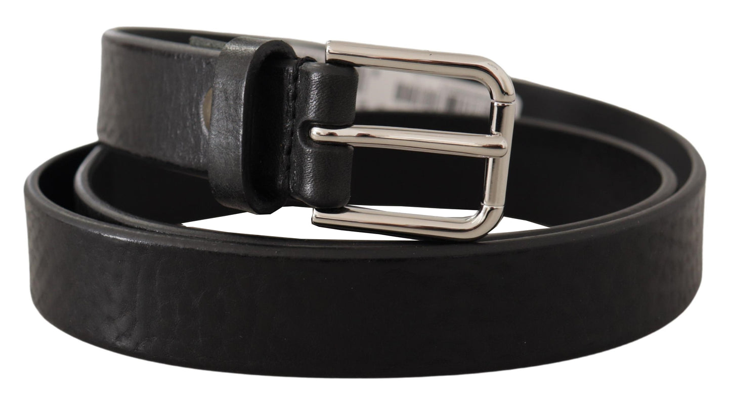 Ceinture en cuir noir Dolce &amp; gabbana avec boucle en métal