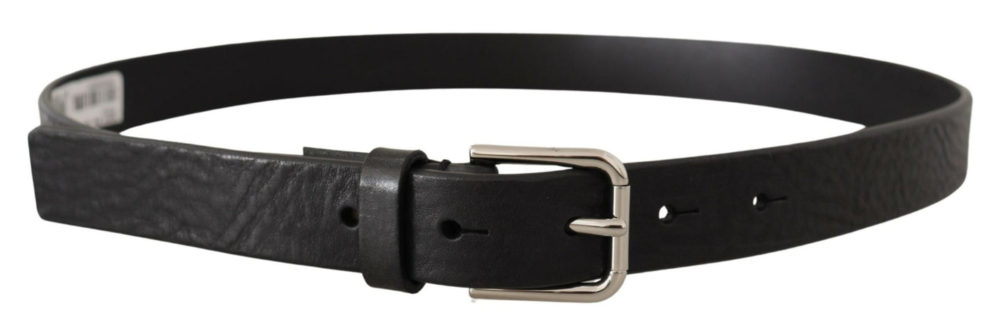 Ceinture en cuir noir Dolce &amp; gabbana avec boucle en métal