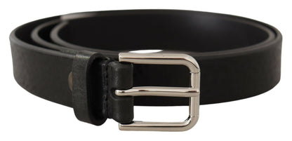 Ceinture en cuir noir Dolce &amp; gabbana avec boucle en métal