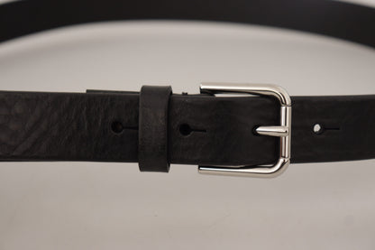 Ceinture en cuir noir Dolce &amp; gabbana avec boucle en métal