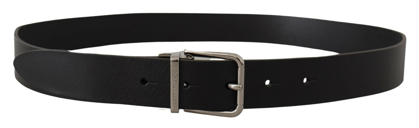 Ceinture en cuir noir Dolce &amp; gabbana avec boucle en métal