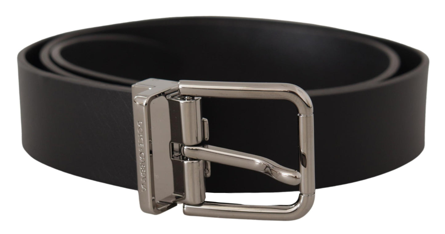 Ceinture en cuir noir Dolce &amp; gabbana avec boucle en métal