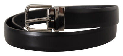 Ceinture en cuir noir Dolce &amp; gabbana avec boucle en métal