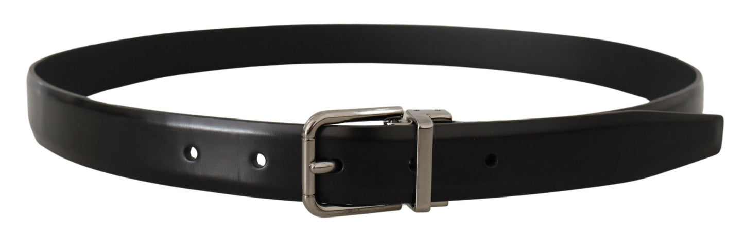 Ceinture en cuir noir Dolce &amp; gabbana avec boucle en métal