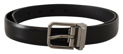 Ceinture en cuir noir Dolce &amp; gabbana avec boucle en métal