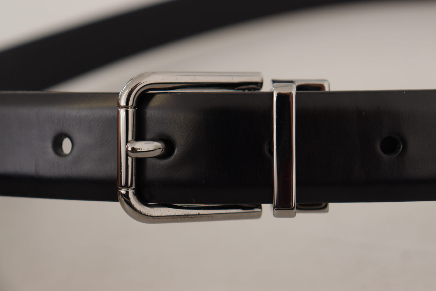 Ceinture en cuir noir Dolce &amp; gabbana avec boucle en métal