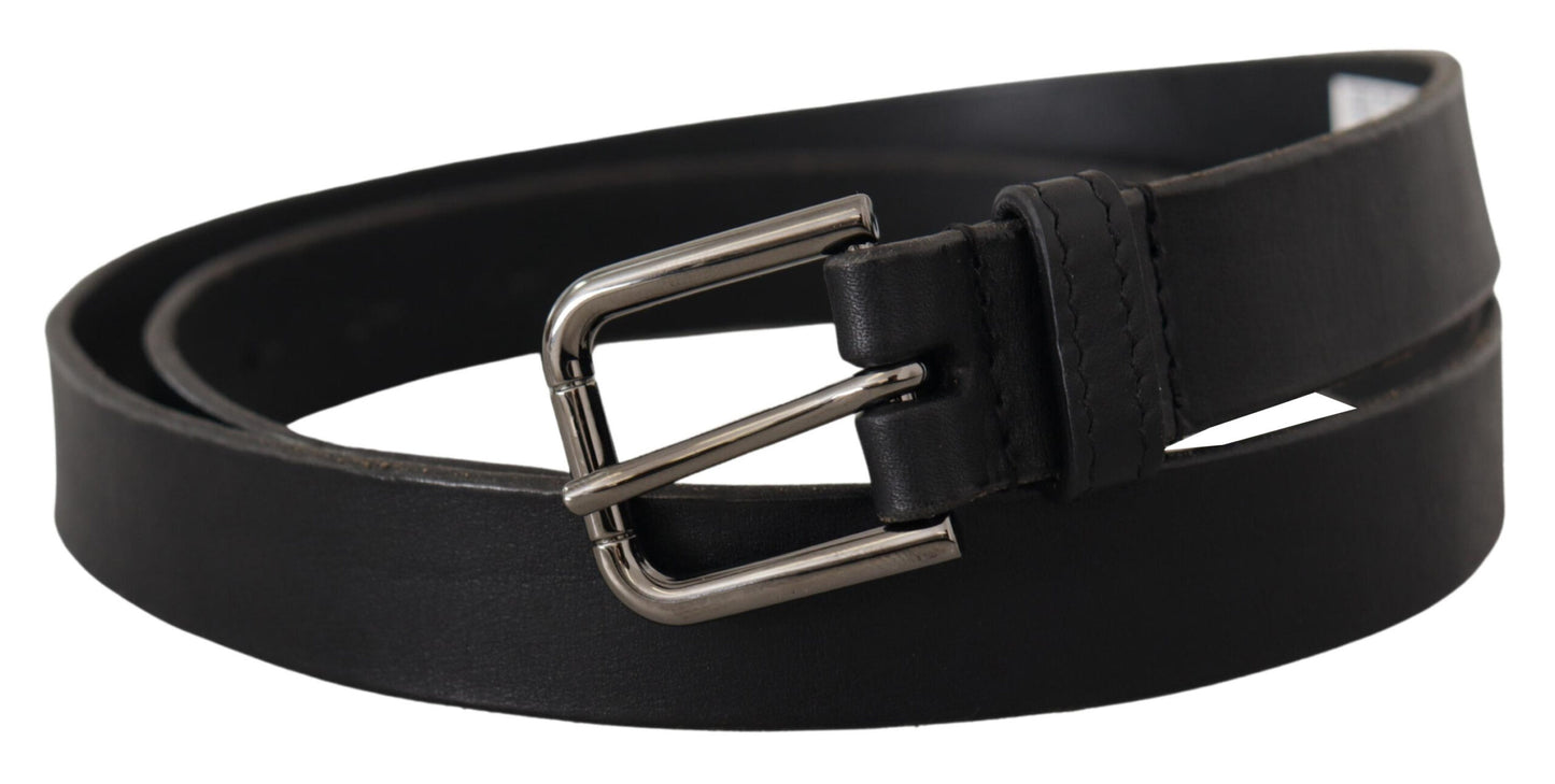 Ceinture en cuir noir Dolce &amp; gabbana avec boucle en métal