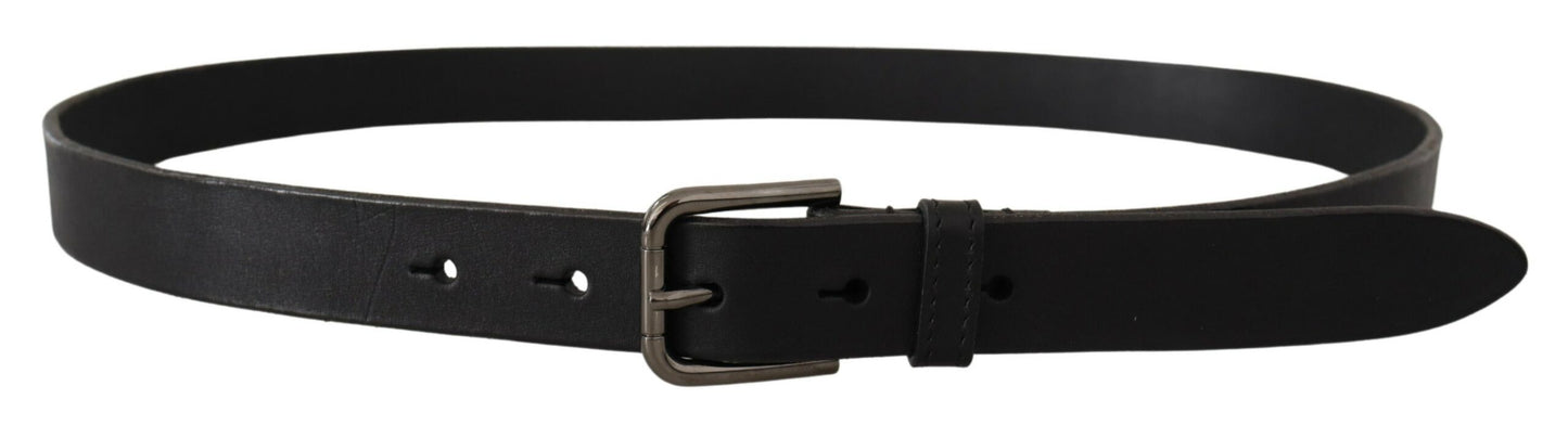 Ceinture en cuir noir Dolce &amp; gabbana avec boucle en métal