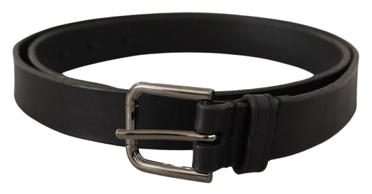 Ceinture en cuir noir Dolce &amp; gabbana avec boucle en métal