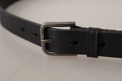 Ceinture en cuir noir Dolce &amp; gabbana avec boucle en métal