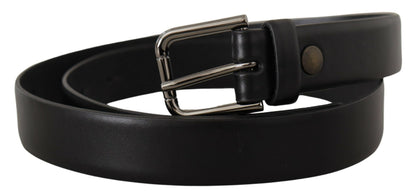 Ceinture classique en cuir noir Dolce &amp; gabbana