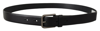 Ceinture classique en cuir noir Dolce &amp; gabbana