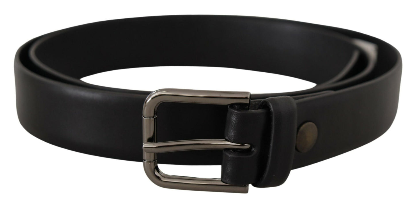 Ceinture classique en cuir noir Dolce &amp; gabbana