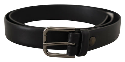 Ceinture classique en cuir noir Dolce &amp; gabbana