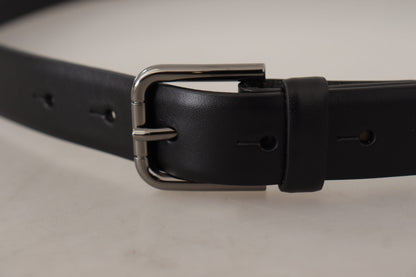 Ceinture classique en cuir noir Dolce &amp; gabbana