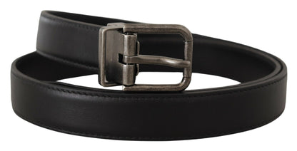 Ceinture en cuir noir Dolce &amp; gabbana avec boucle en métal