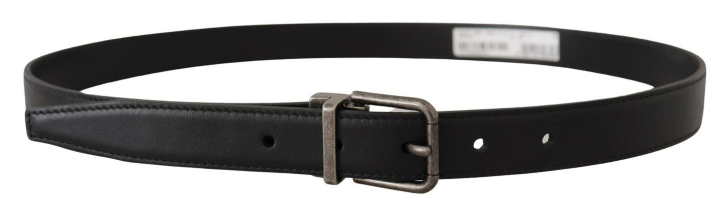 Ceinture en cuir noir Dolce &amp; gabbana avec boucle en métal