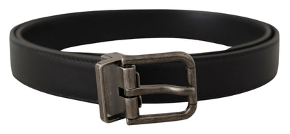 Ceinture en cuir noir Dolce &amp; gabbana avec boucle en métal